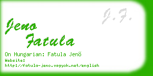 jeno fatula business card